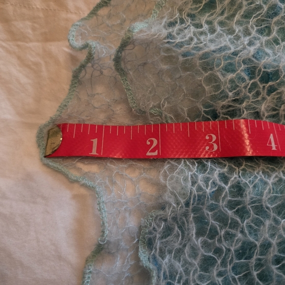 NWOT: Beautiful Vintage Turquoise/Aqua Mohair Scarf; Italian Made & Bought; NEW! - Picture 9 of 16